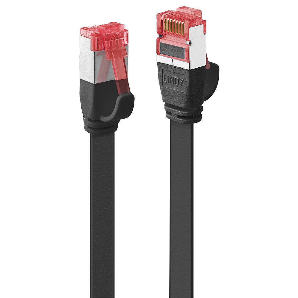 LINDY Patchkabel Cat6 U/FTP Flachband schwarz 10m