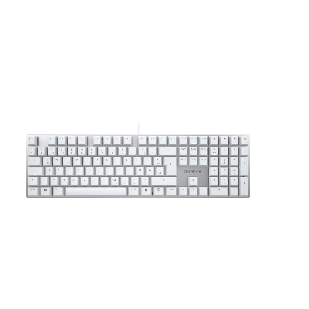 CHERRY KC 200 MX Tastatur kabelgebunden weiß-silber