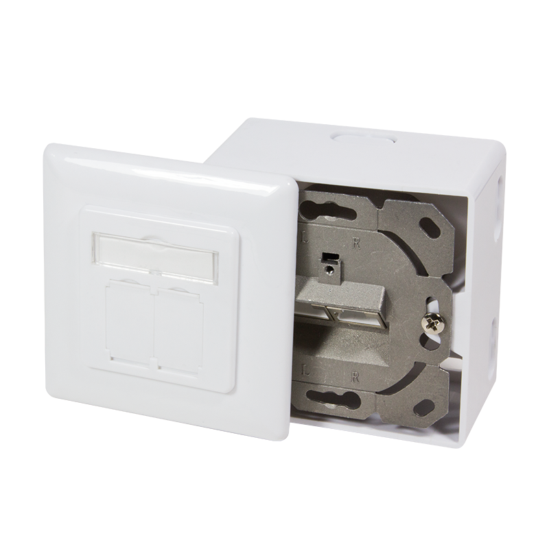 Logilink CAT 6 Auf und Unterputzdose vollgeschirmt RAL 9003