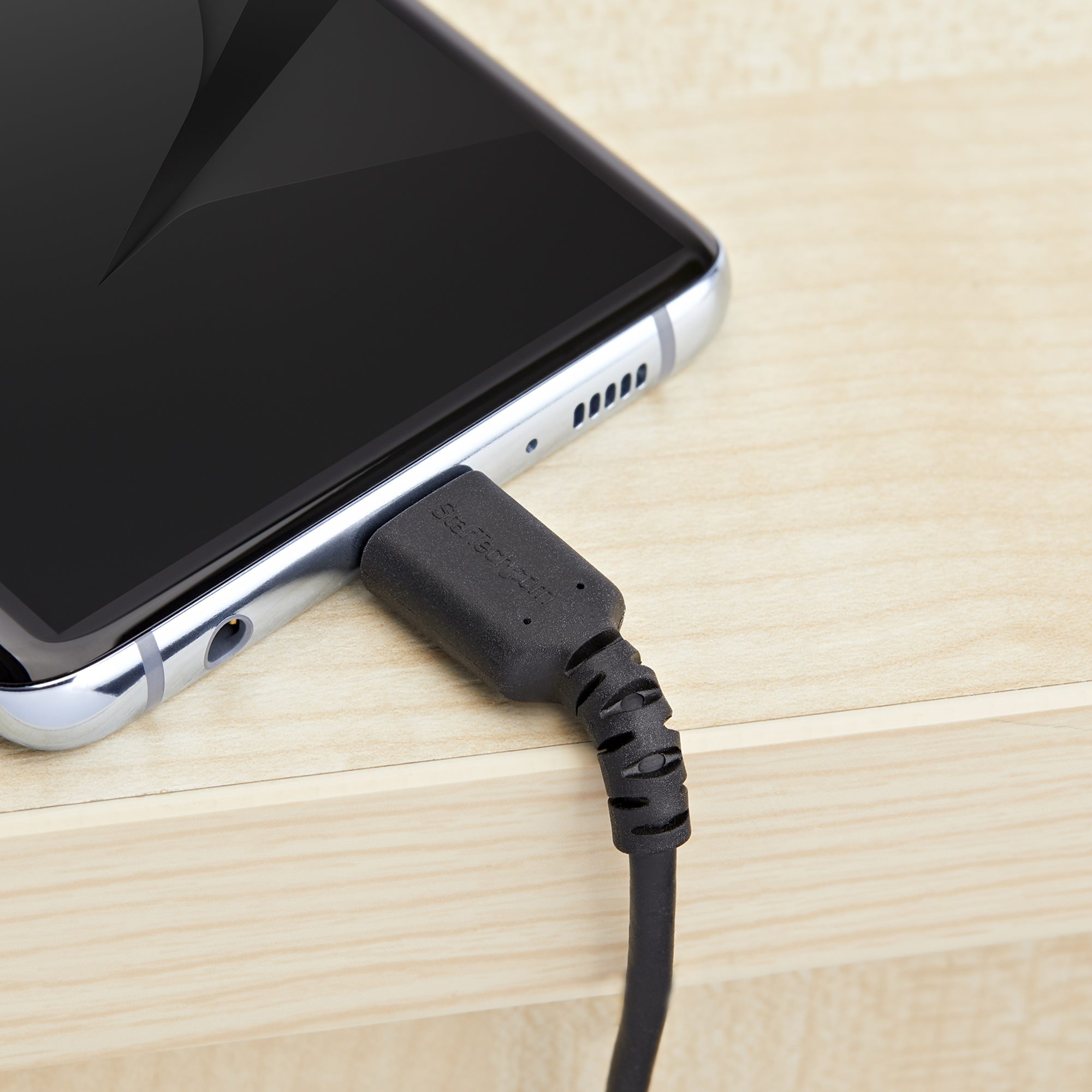 2 M USB 2.0 TO USB C CABLE CABLE BLACK ARAMID FIBER