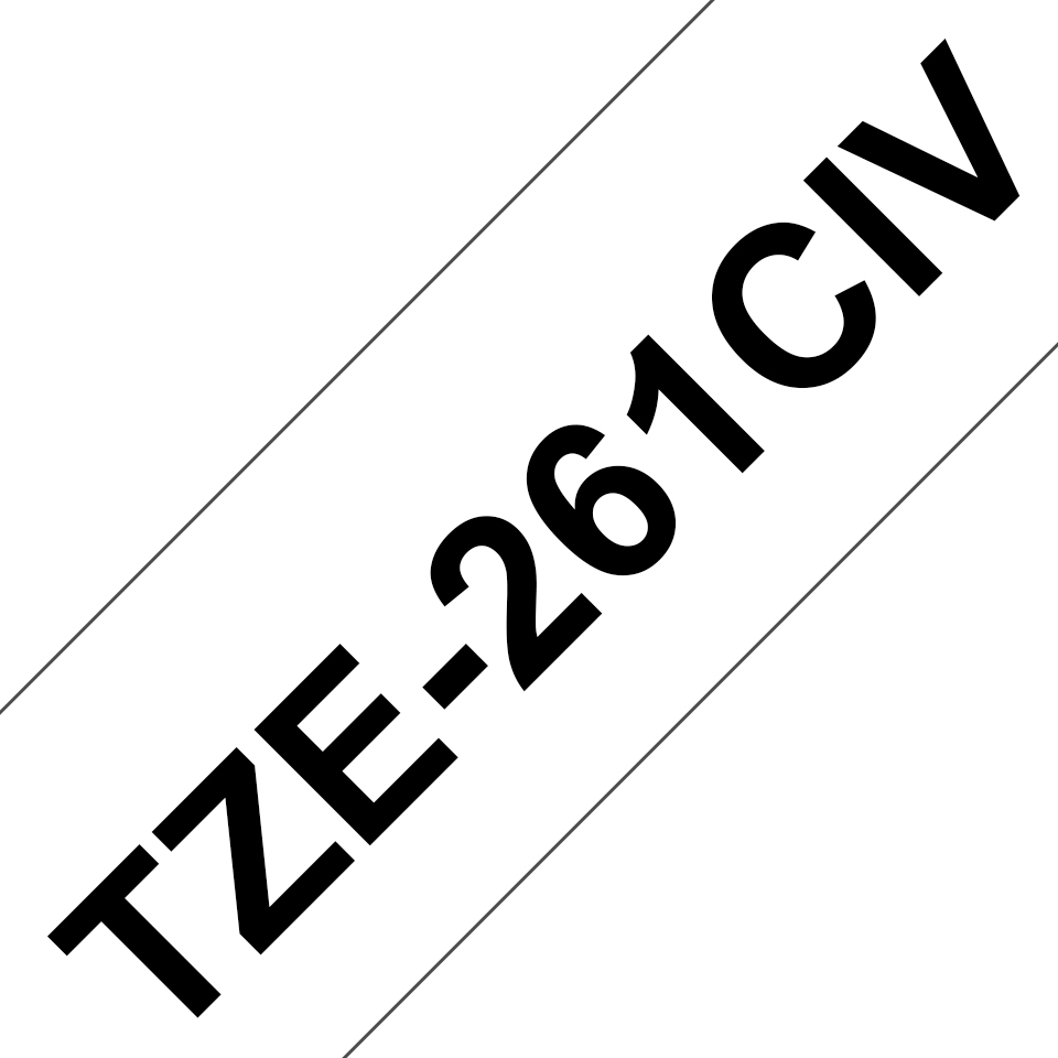 Schriftbandkassette Brother TZe-261CIV 36mmx8m weiß/schwarz