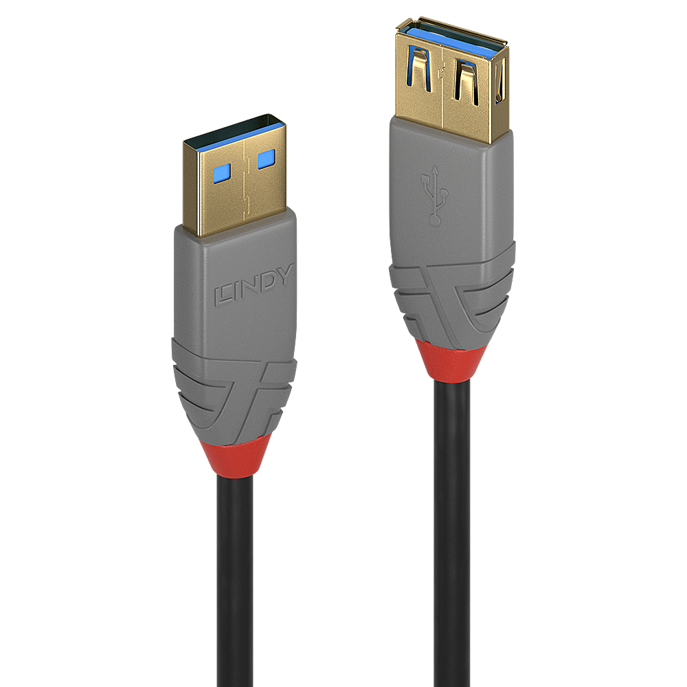 USB 3.2 Gen 1 Verlängerungskabel Anthra Line, USB-A Stecker > USB-A Buchse