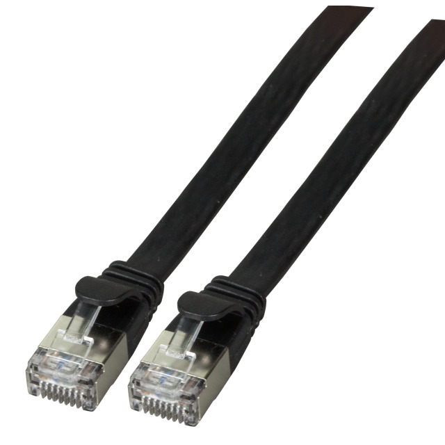 EFB RJ45 Flachpatchkabel U/FTP Cat.6A PVC 1.00m schwarz