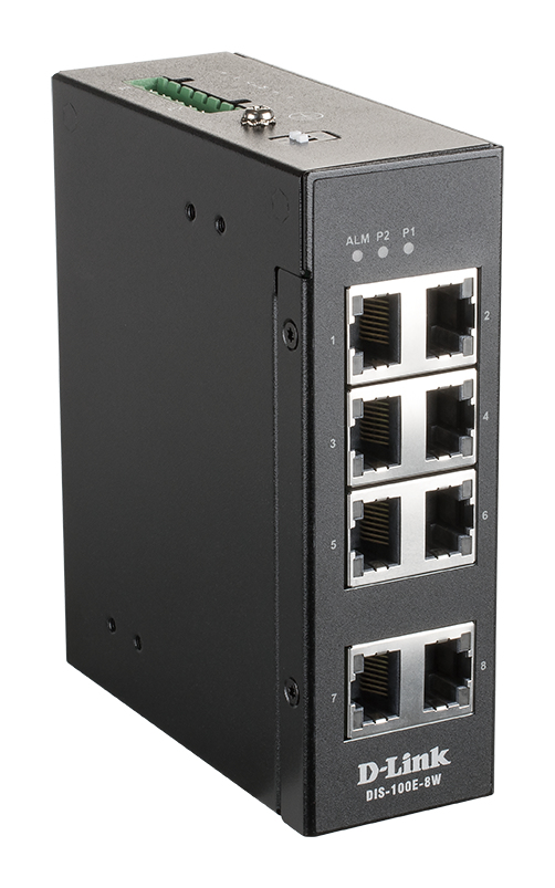 D-LINK DIS-100E-8W 8-Port Unmanaged Layer2 Fast Ethernet Industrie Switch