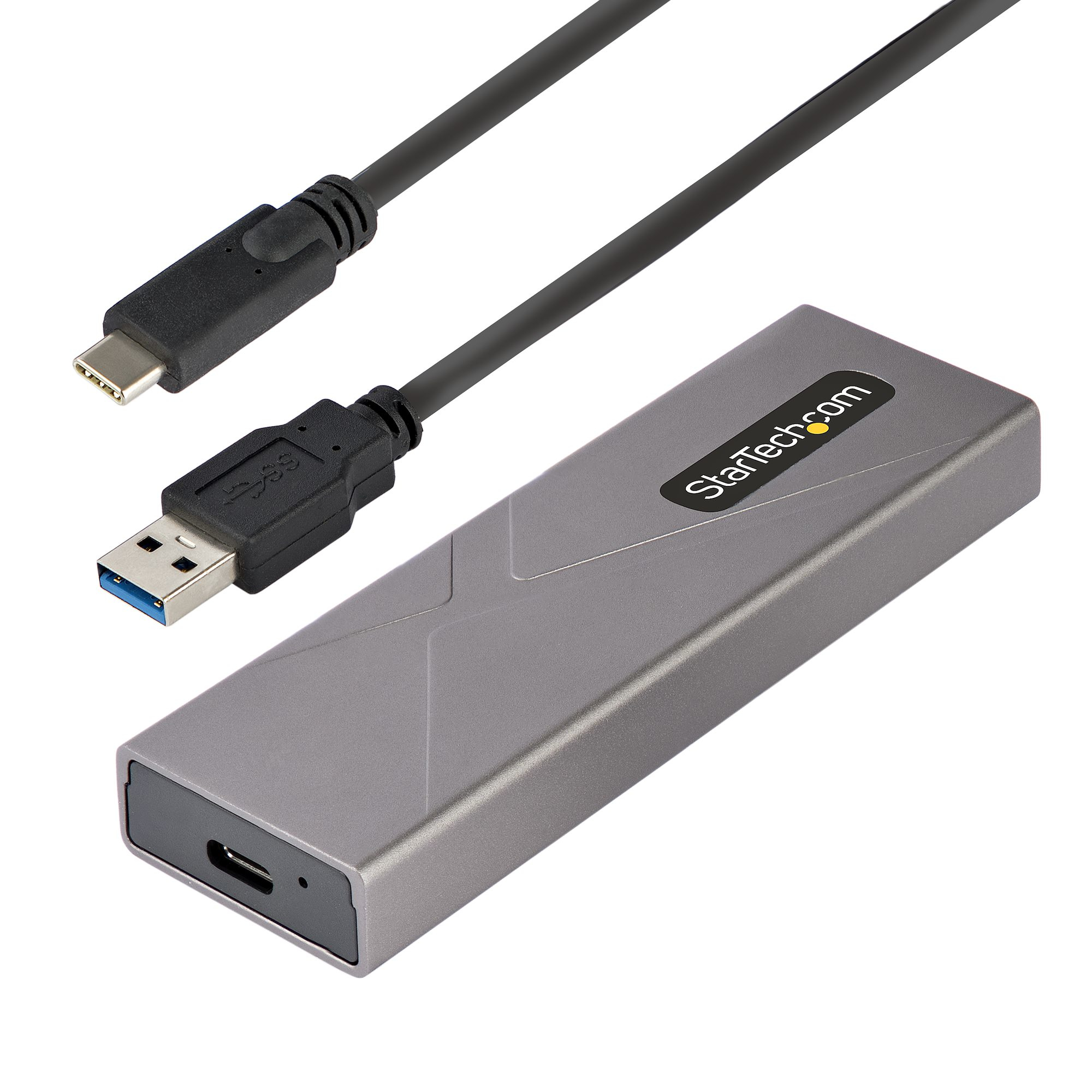 STARTECH.COM USB-C 10Gbps to M.2 NVMe or M.2 SATA SSD Enclosure Tool-free M.2 PCIe/SATA SSD Aluminum Enclosure USB-C & USB-A