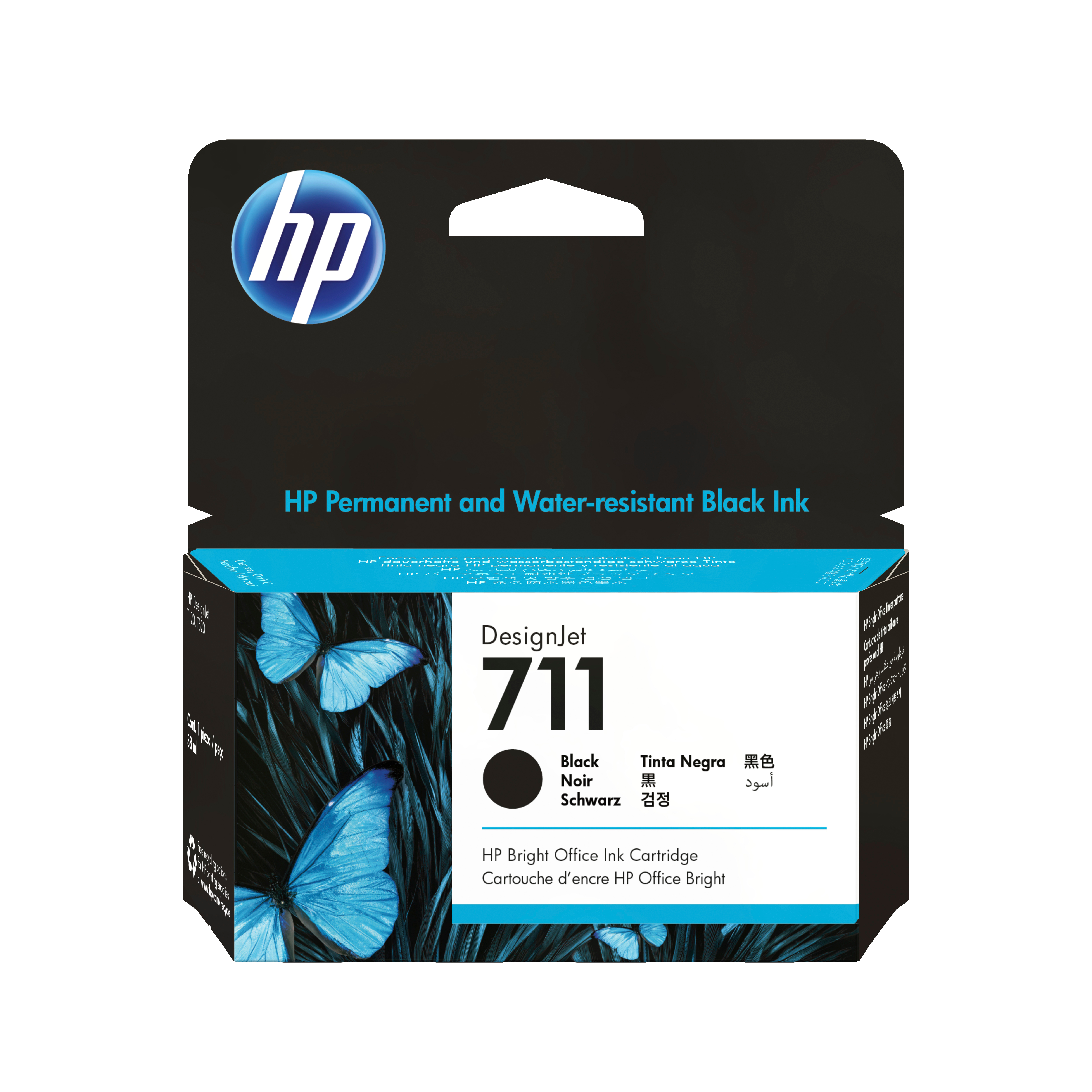 HP 711 Schwarz Tintenpatrone 38ml