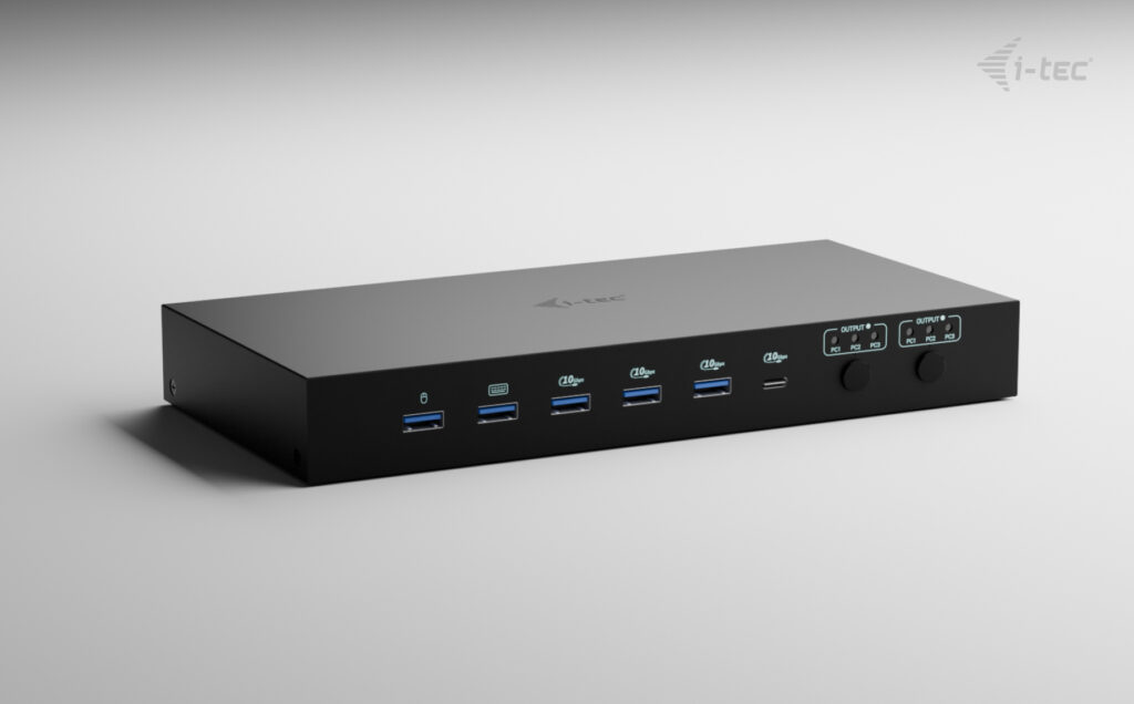 I-TEC USB-C KVM Docking station for 3 Hosts 2xHDMI 1xGLAN 1xUSB-C Gen2 3x USB-A Gen2 2x USB-A 1.1 1xAudio 1xMic PD 1x 92W/2x 65W