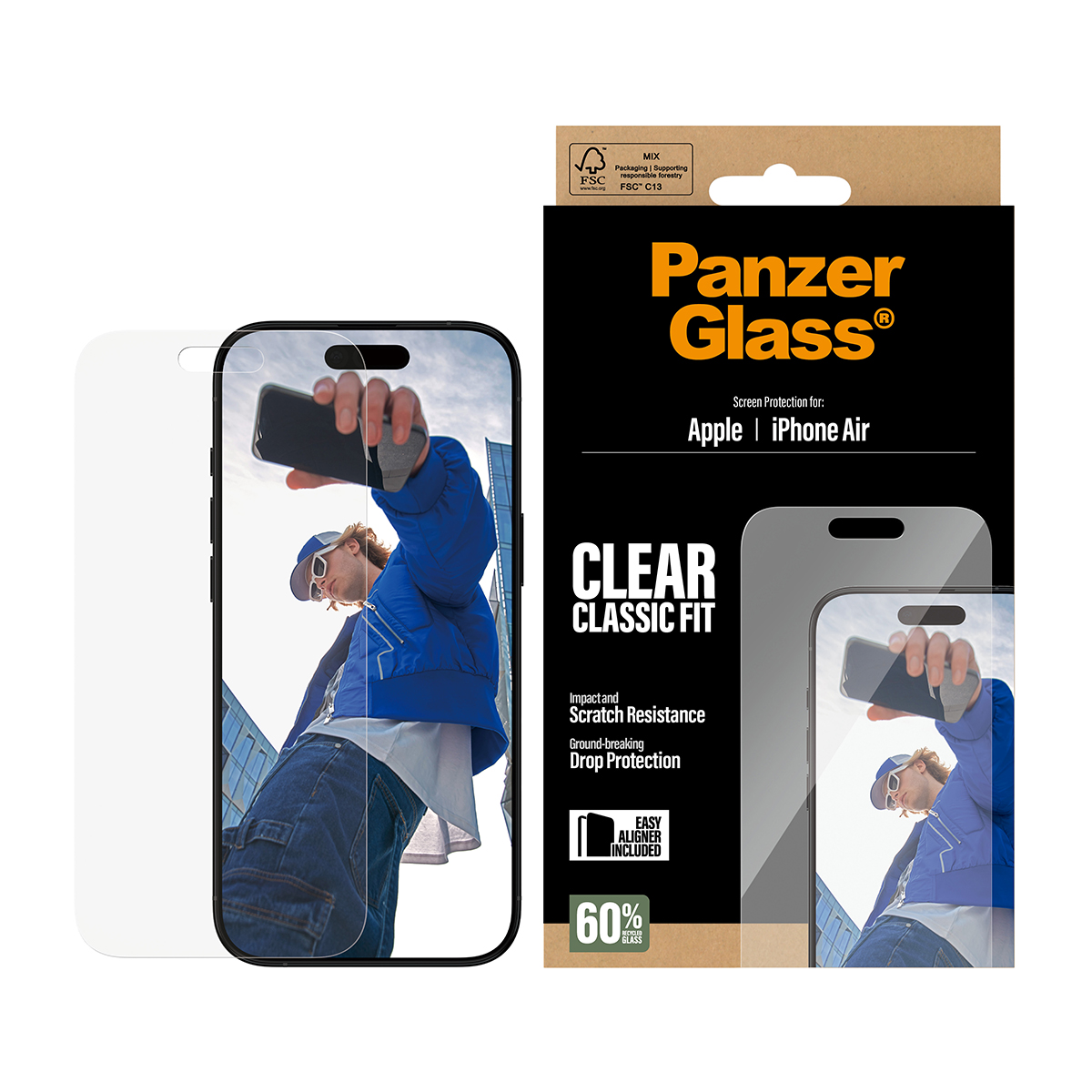 SCREEN PROTECTOR IPHONE 17 AIR FIT W. EASYALIGNER