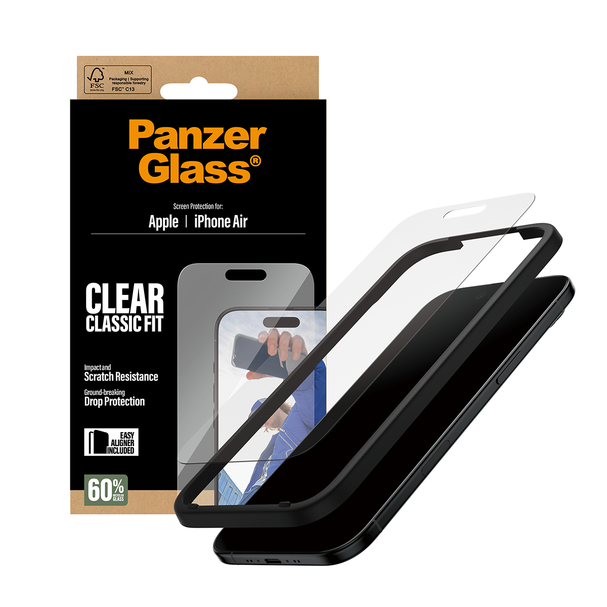 SCREEN PROTECTOR IPHONE 17 AIR FIT W. EASYALIGNER