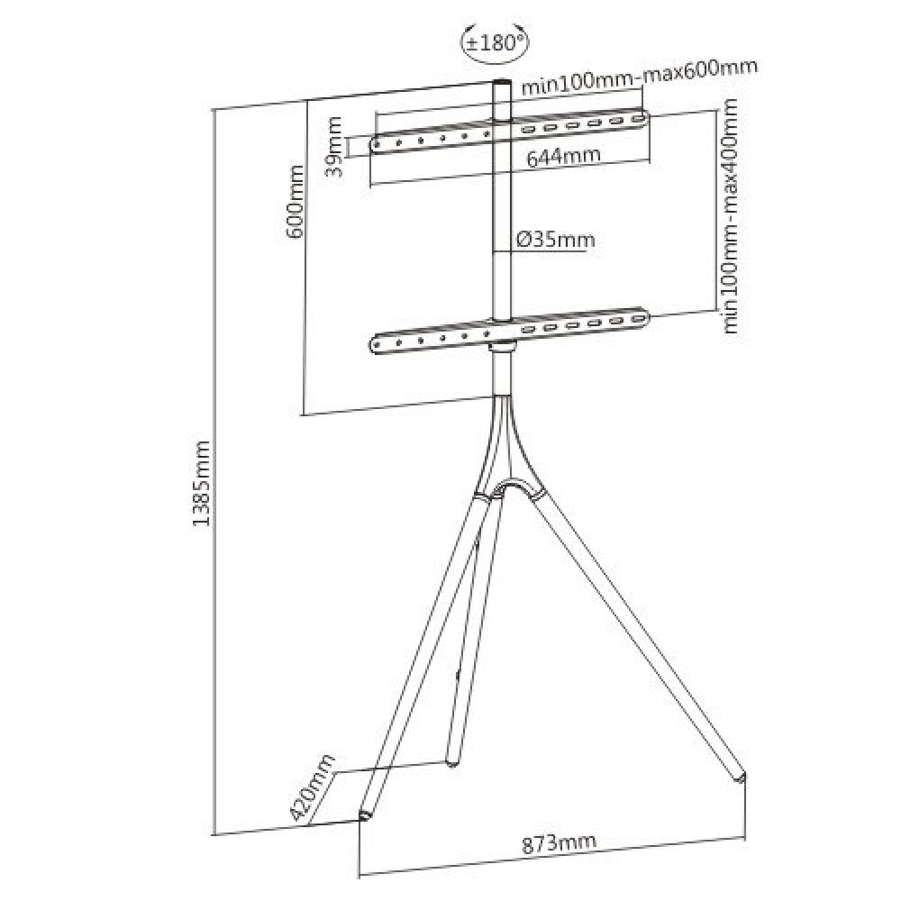 Techly TV Stand, Design, 45-65 LCD/LED TV