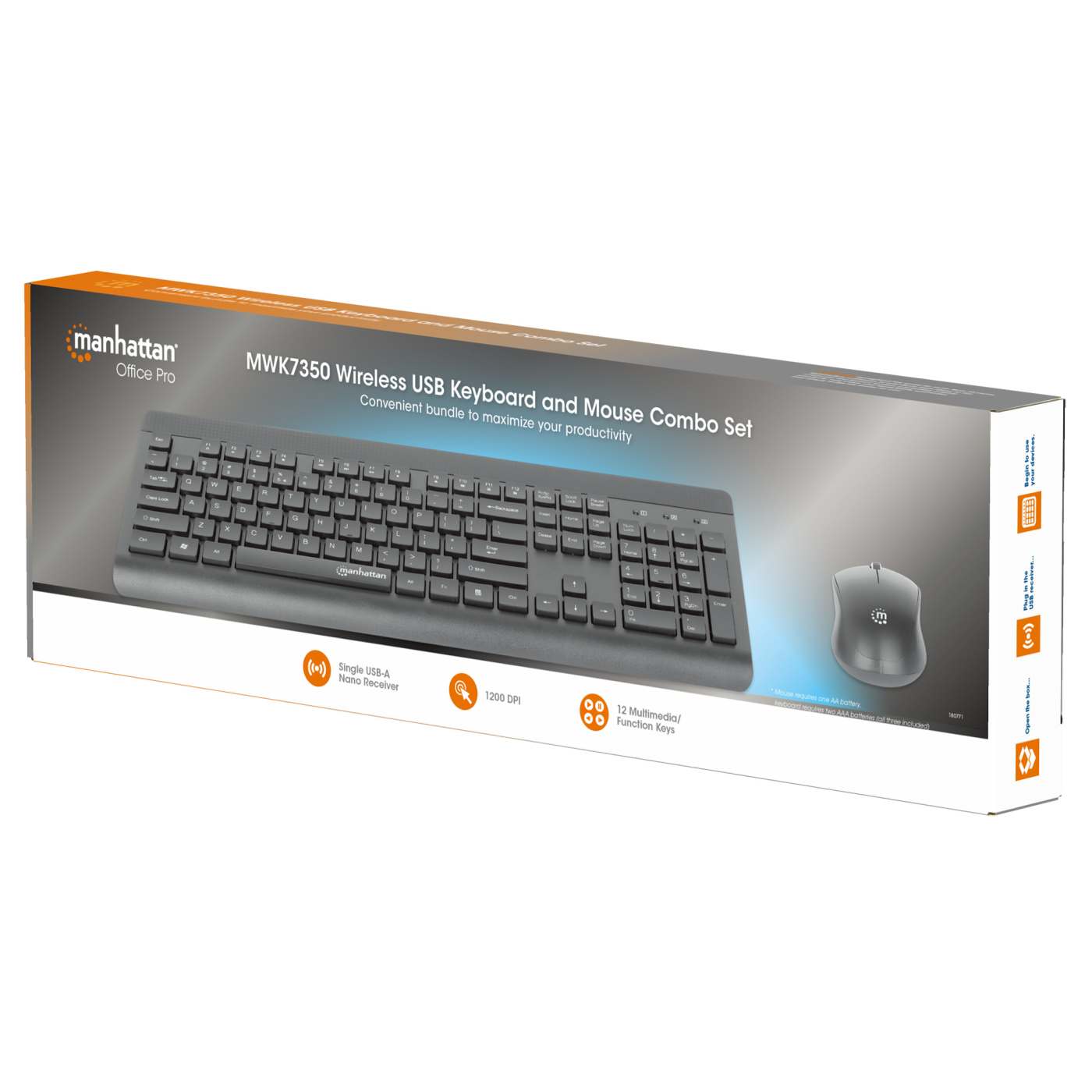 MANHATTAN Funk-Tastatur-Maus-Set MWK7350 schwarz