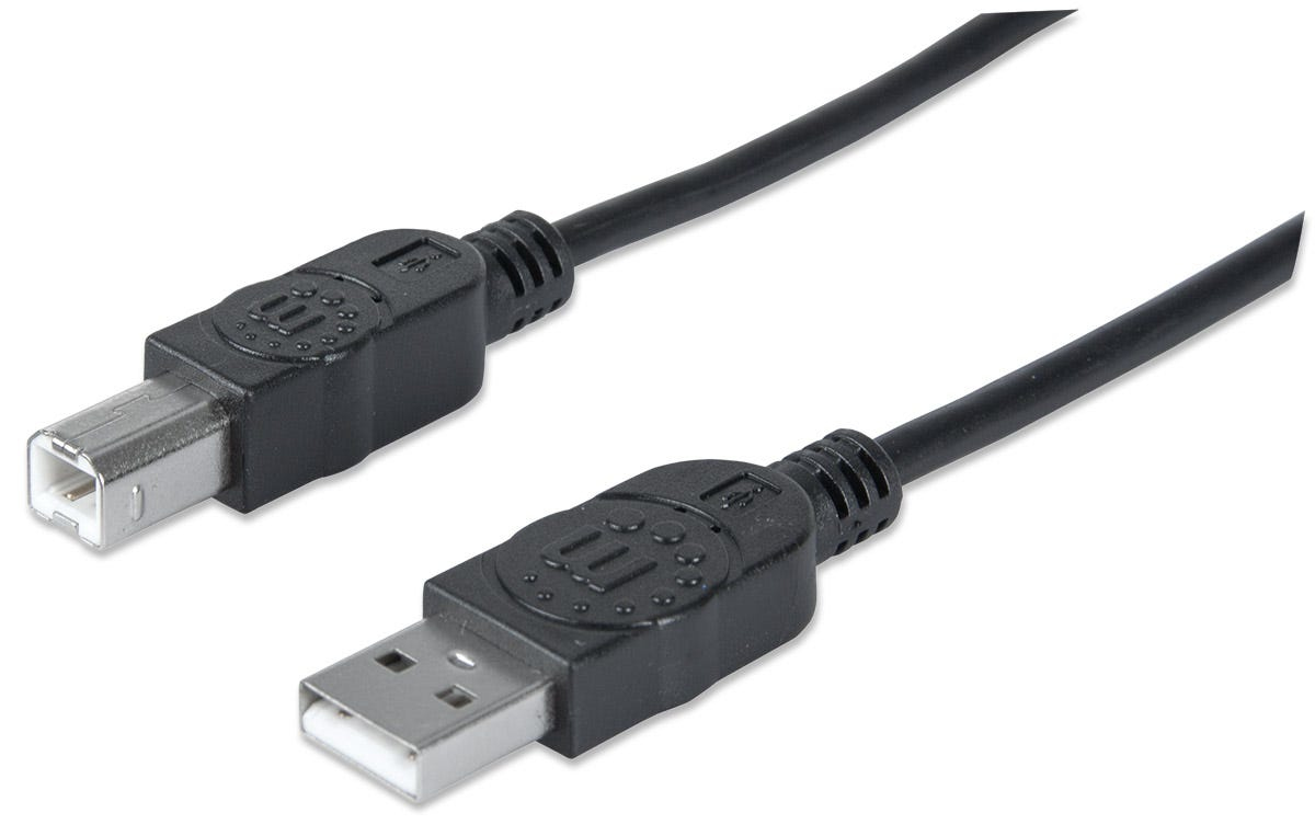 MANHATTAN USB Kabel A -> B St/St 3.00m schwarz