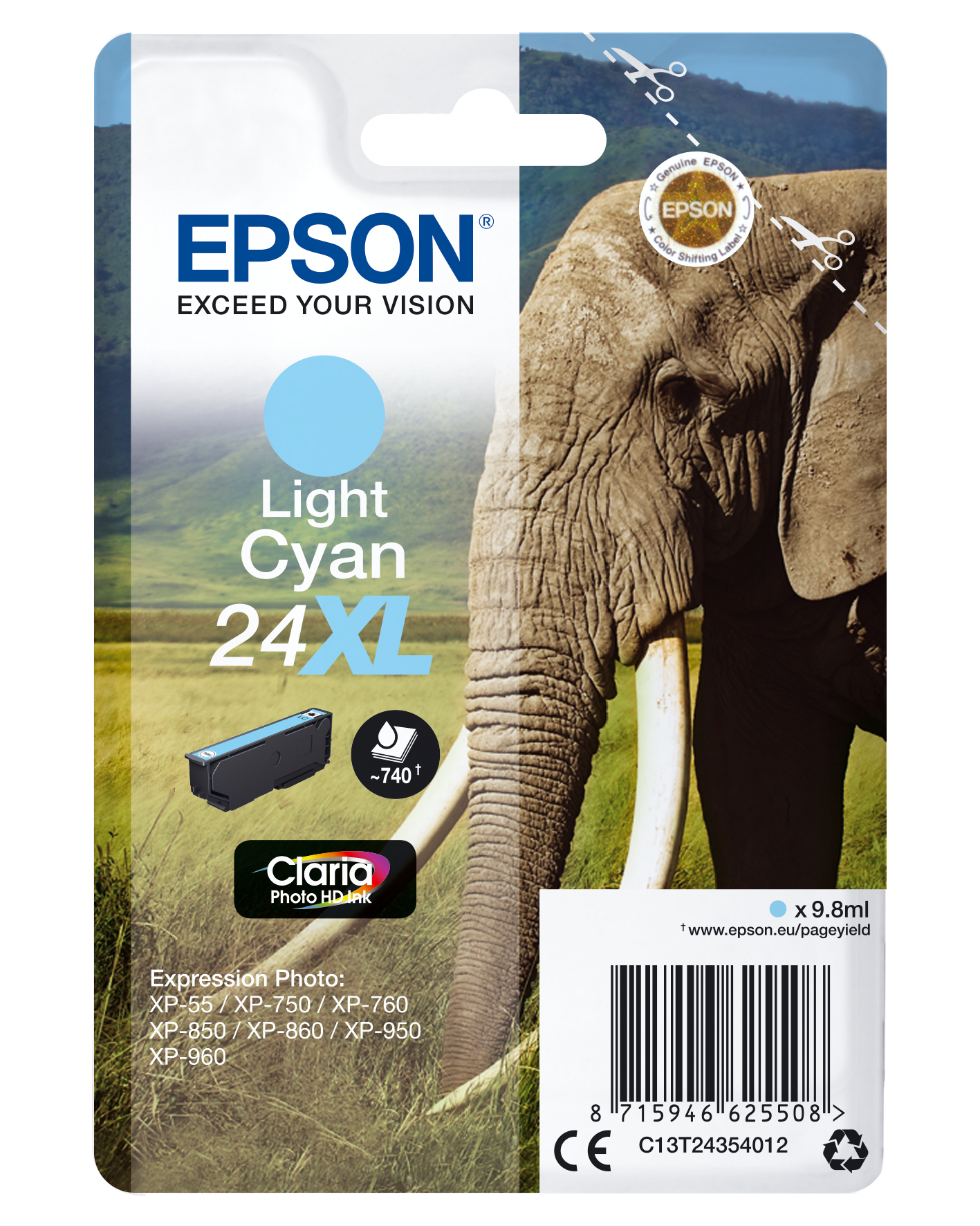 EPSON 24XL / T2435XL (Elefant) light cyan Druckerpatrone