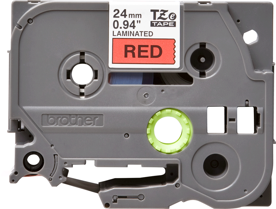 TZE-451 LAMINATED TAPE 24MM 8M BLACK ON RED