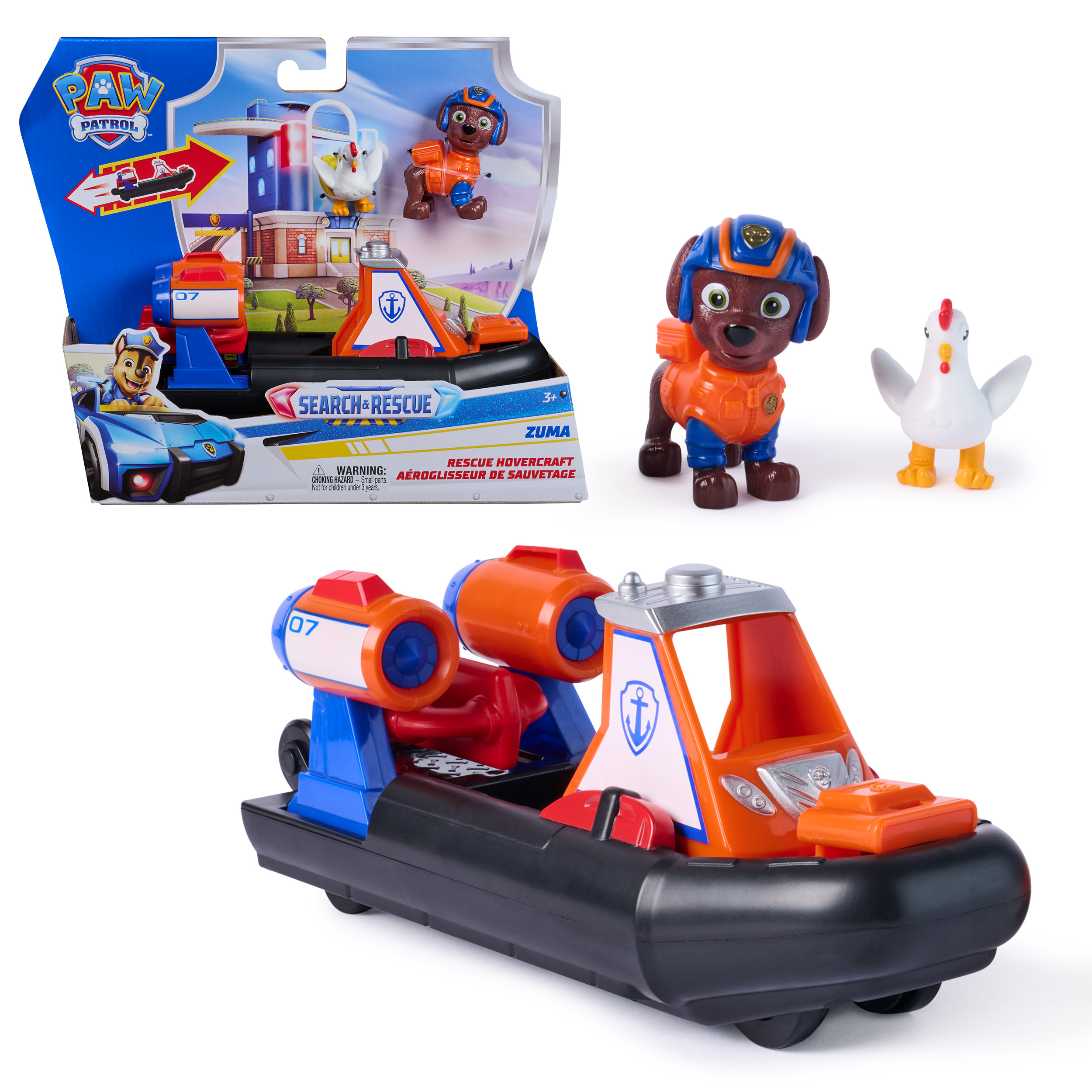 PAW Patrol - Search & Rescue: Zumas Rettungs-Hovercraft mit 2 Figuren, Spielfahrzeug