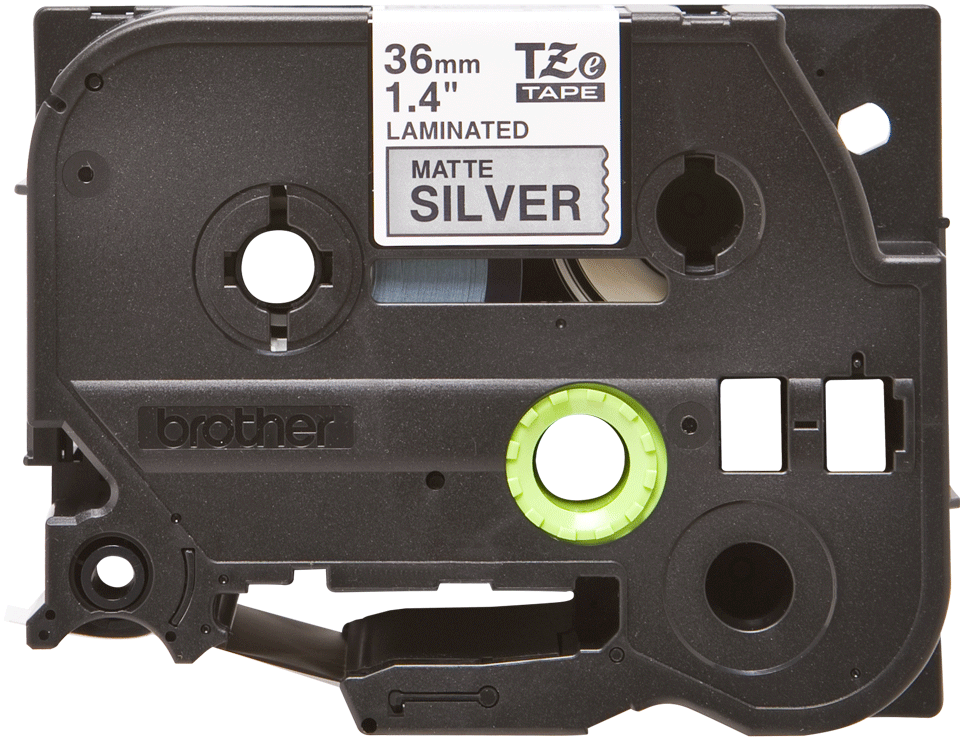 TZE-M961 TAPE 36 MM - LAMINATED 8M BLACK ON SILVER METALLIC (MAT