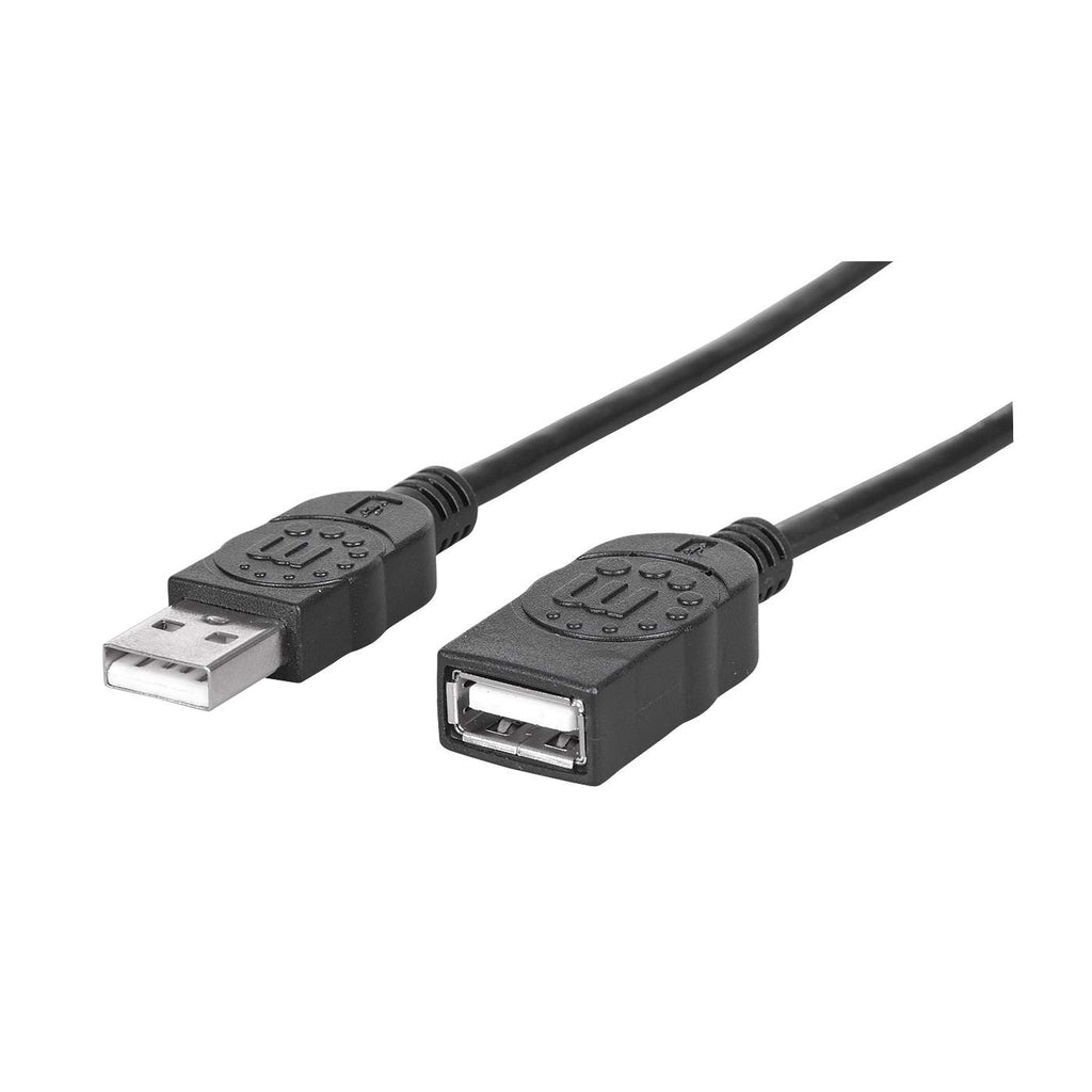MANHATTAN Hi-Speed USB 2.0 Verlängerungskabel USB 2.0 Typ A Stecker - Typ A Buchse 480 Mbps 1,8m Schwarz