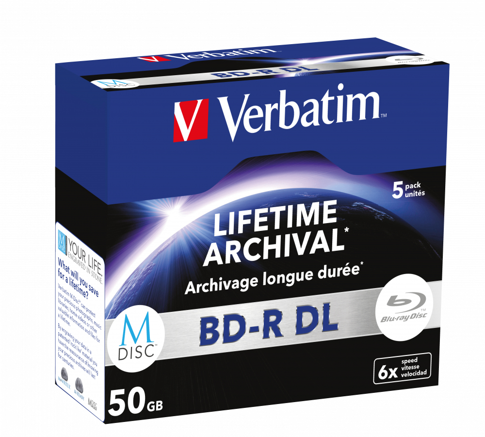 verbatim Blu-ray BD-R 50 GB bedruckbar, 5 St.