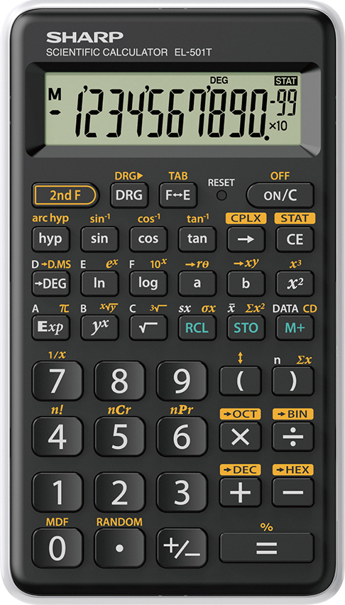 SHARP EL-501T Wissenschaftlicher Taschenrechner schwarz/weiß