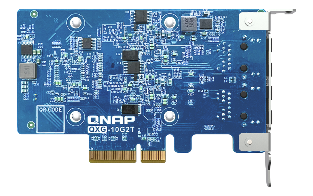 QNAP Dual-port BASET 10GbE network expansion card low-profile form factor PCIe Gen3 x4 Aquantia AQC107