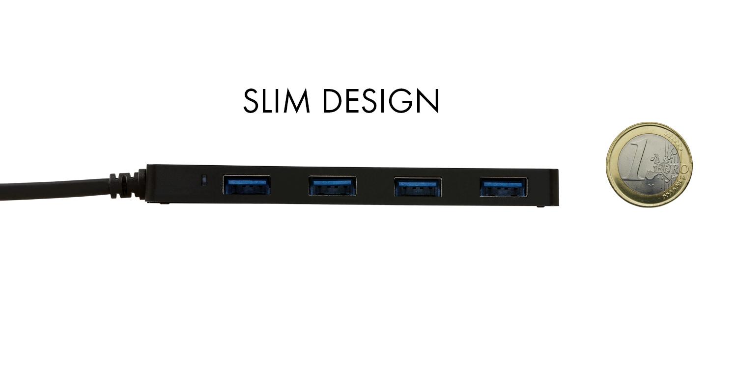 I-TEC USB 3.0 SLIM 4-PORT HUB PASSIVE - NO PSU 2.0/1.1 COMP.