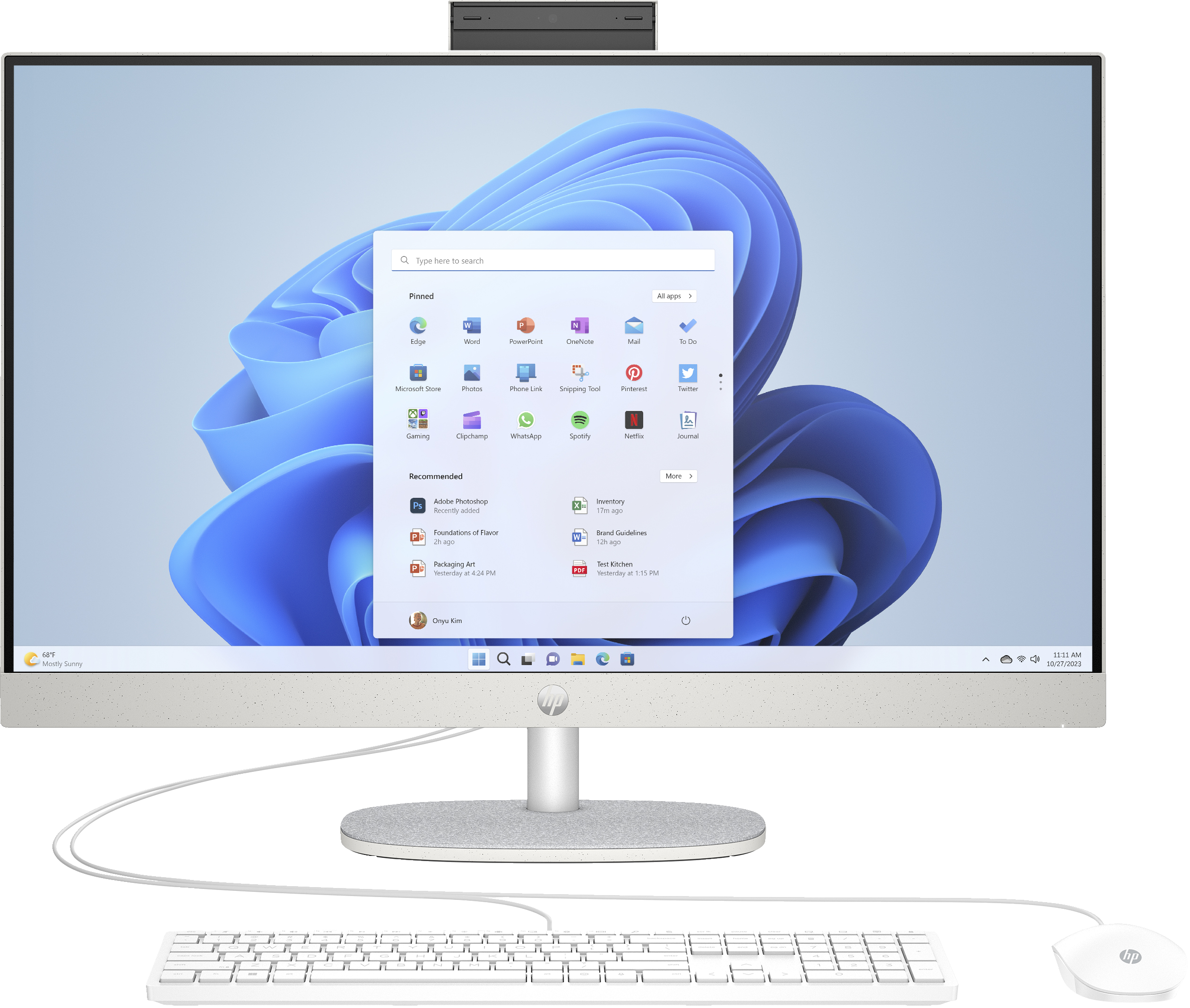 HP 27-cr0007ng All-in-One PC, 16 GB RAM, 512 GB SSD, AMD Ryzen™ 5 7520U