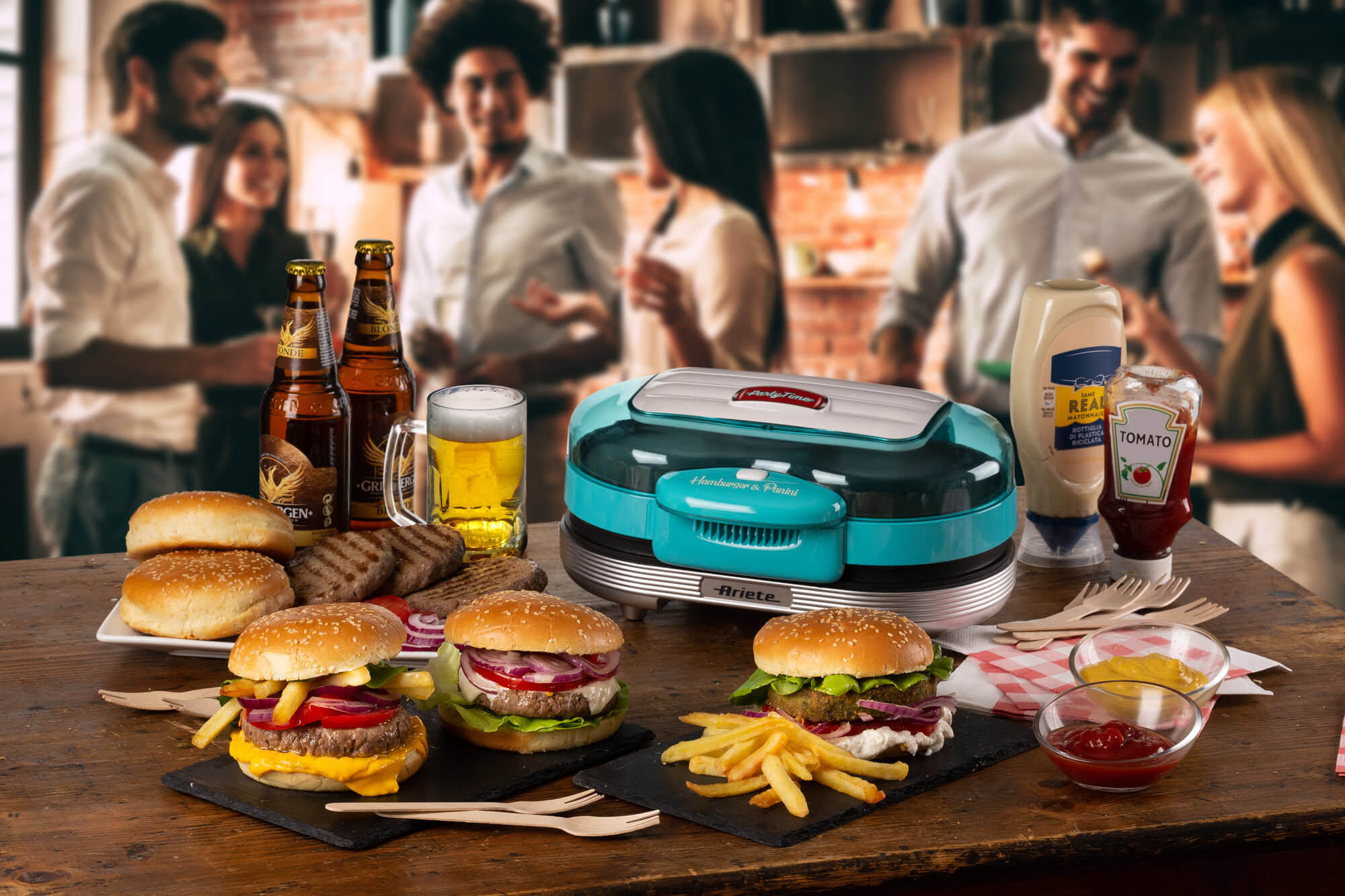 Hamburger-Grill Party Time, Elektro-Grillplatte