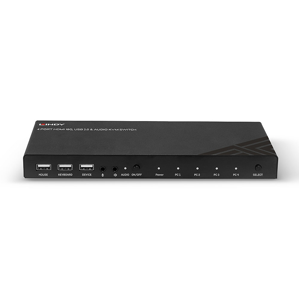 4 Port KVM Switch HDMI 4K60, USB 2.0 & Audio, KVM-Switch