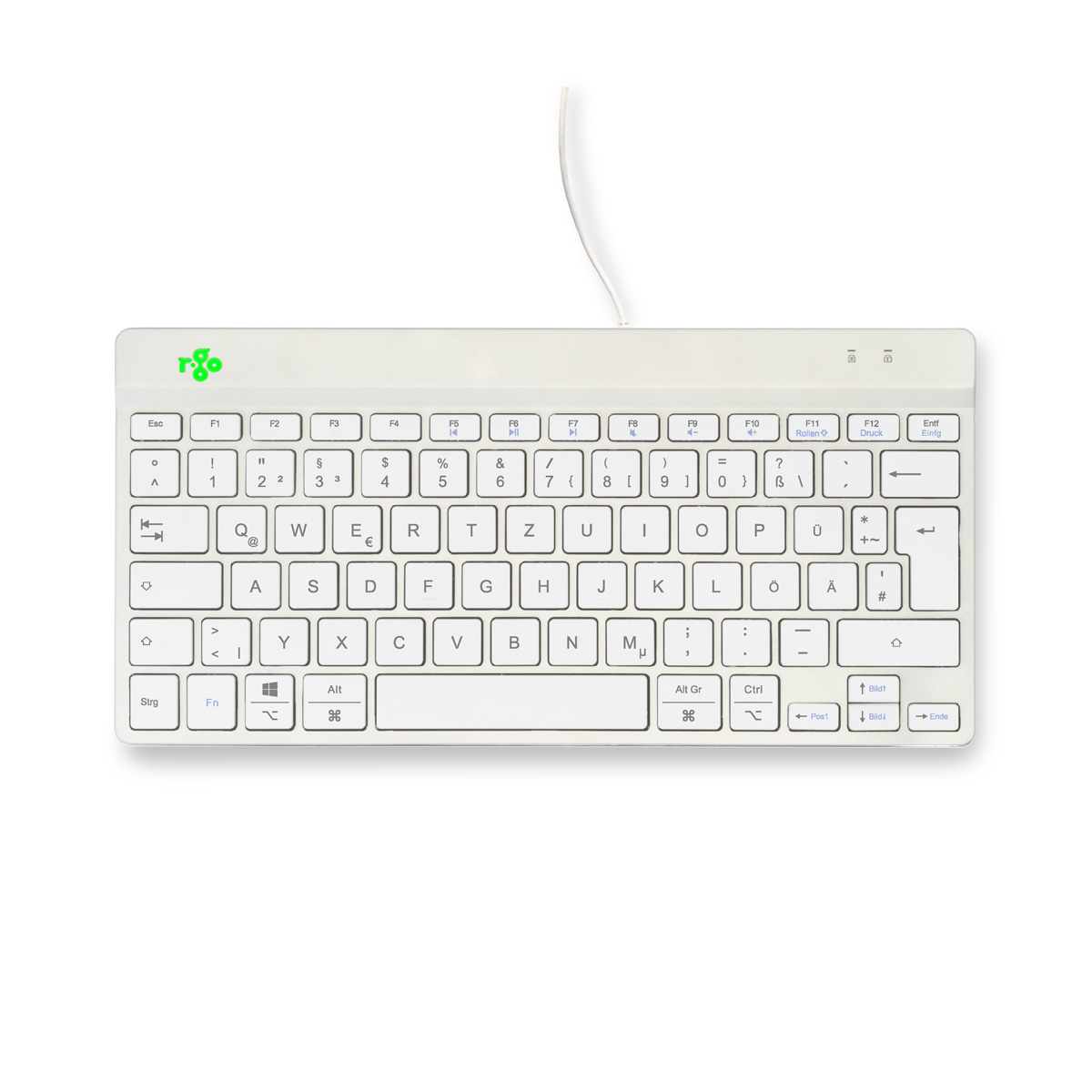 R-Go Tastatur Compact Break DE-Layout verkabelt weiß
