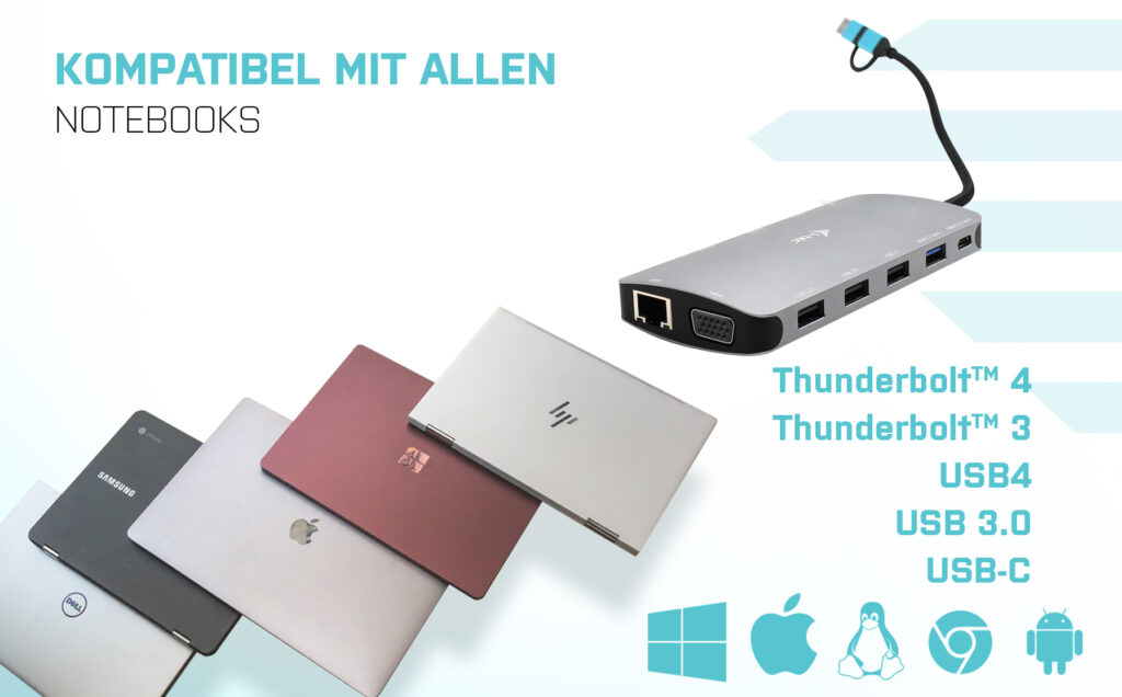 I-TEC USB-C Metal Nano Dock 2xHDMI 1xVGA 1xSD Kartenleser 1xmicroSD Kartenleser 1xGLAN 3xUSB 2.0 1xUSB 3.2 1xUSB-C3.2Data 1xUSB-C PD
