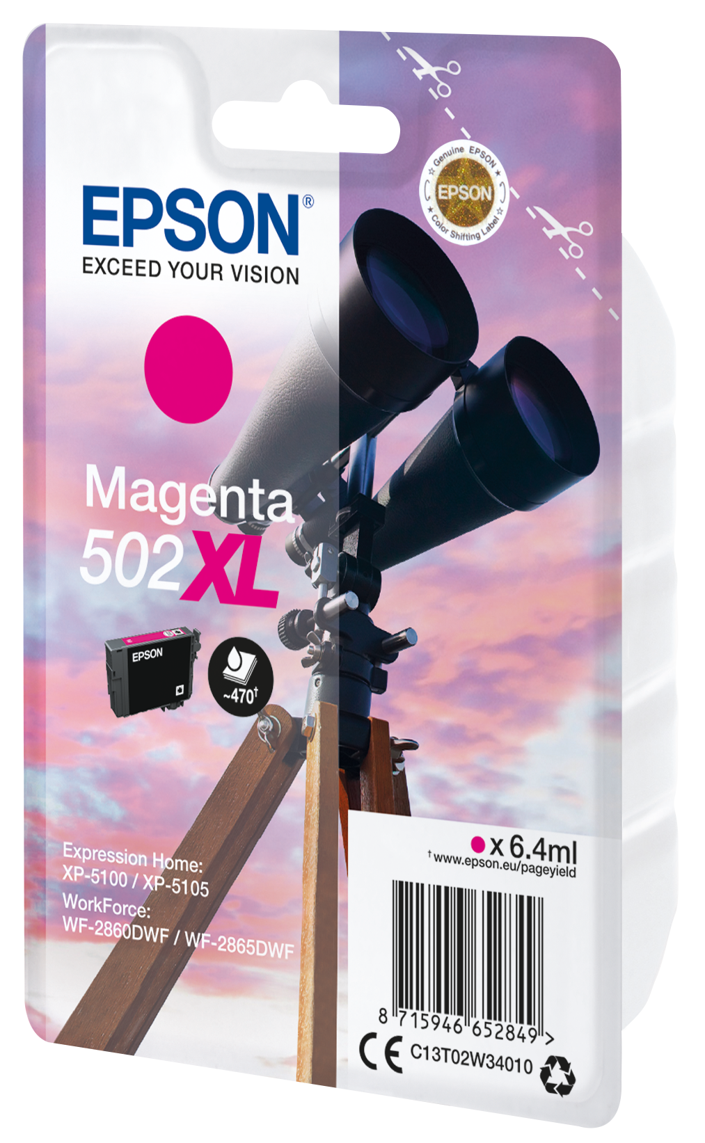 EPSON 1LB Singlepack Magenta 502XL Ink SEC w/s