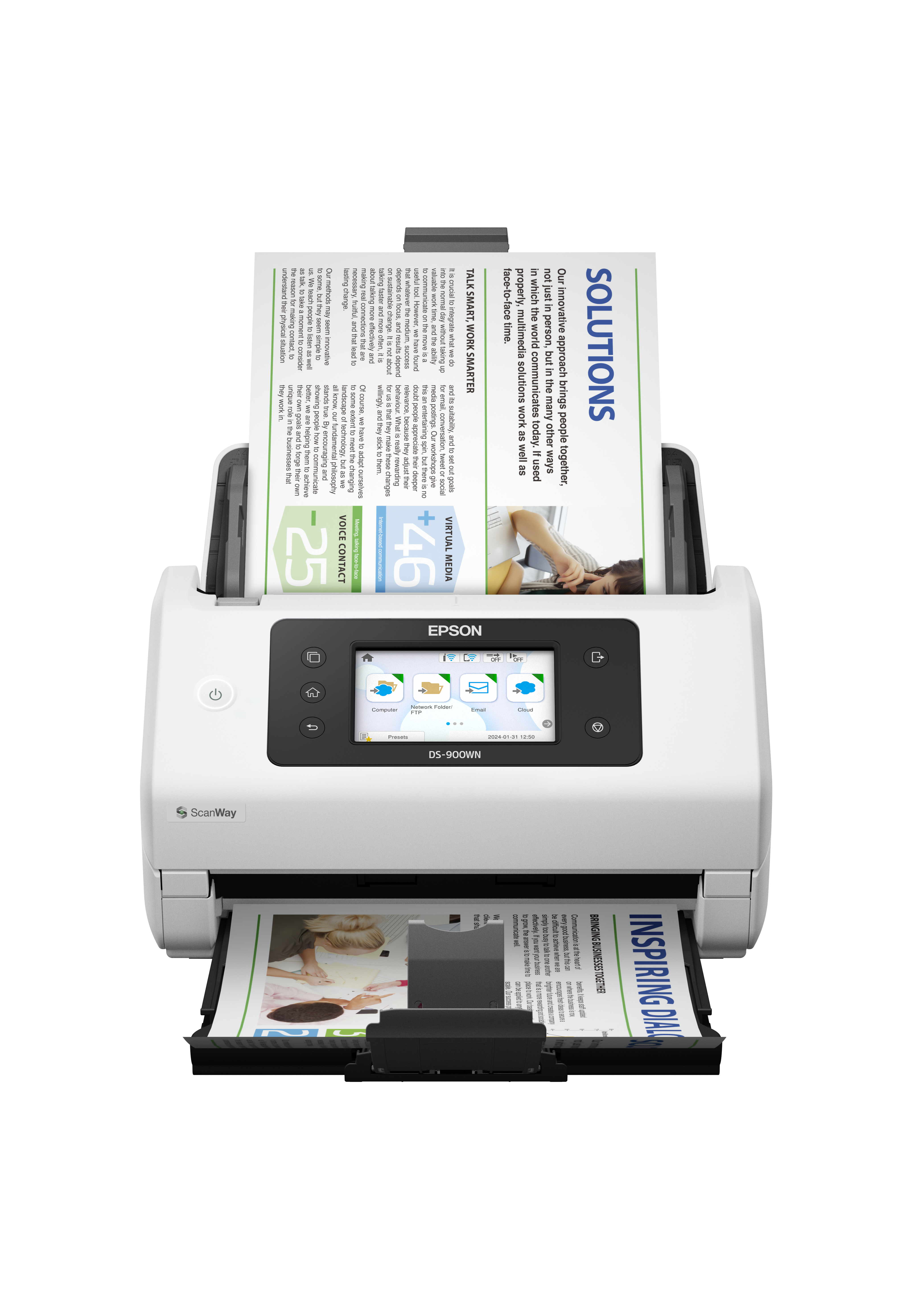 EPSON WorkForce DS-900WN Scanner A4 network and Wifi 70ppm/140ipm feeder 100 sheets