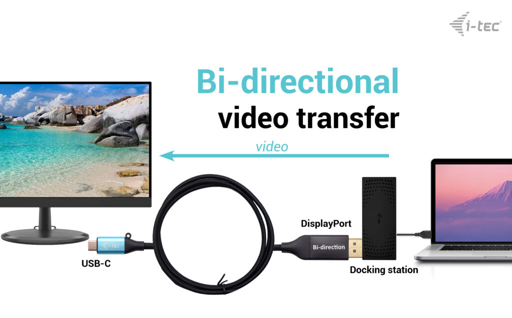 I-TEC USB-C DP CABLE ADAPTER BI-DIRECTIONAL 8K/30HZ 150CM