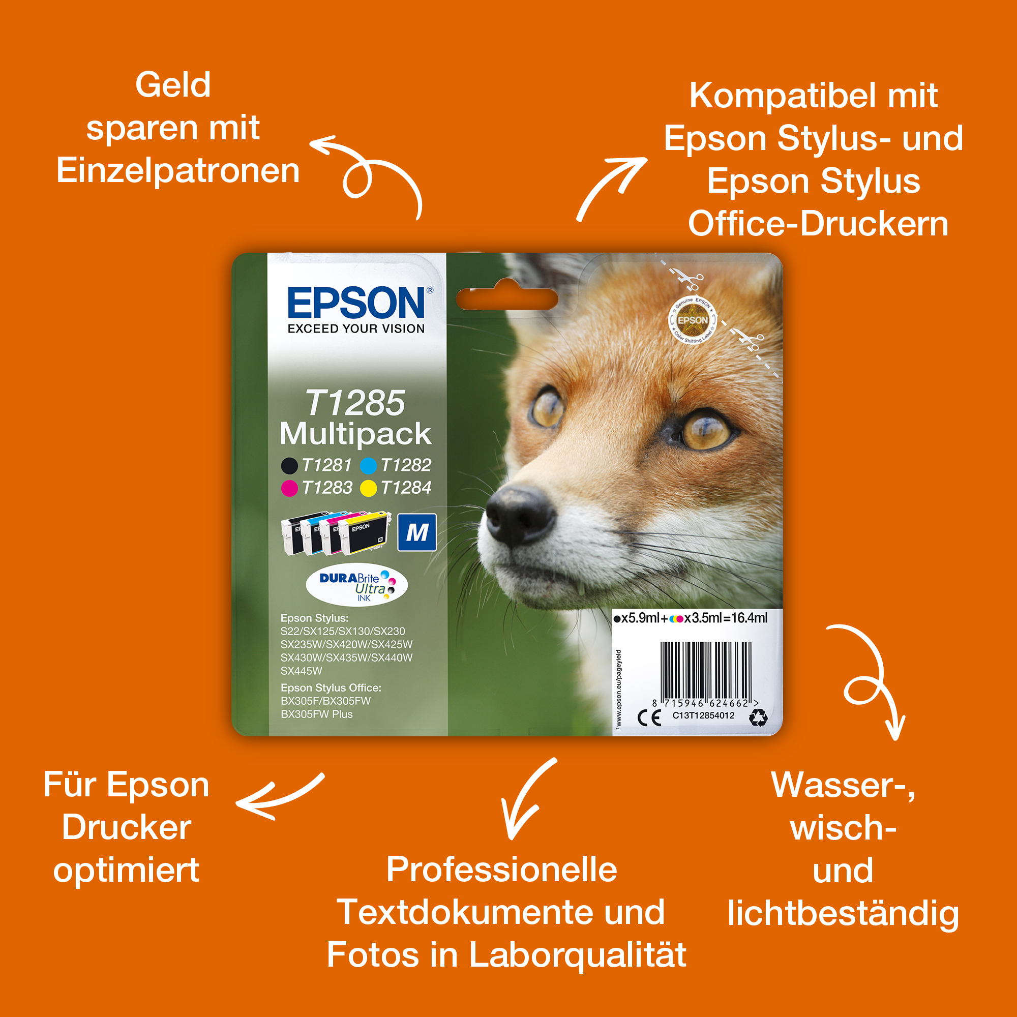 EPSON T1281M (Fuchs) schwarz Druckerpatrone