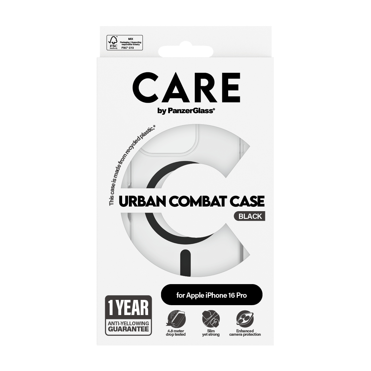 CARE BY PANZERGLASS CASE FLAGSHIP BLACK MAGSAFE IPHONE 16