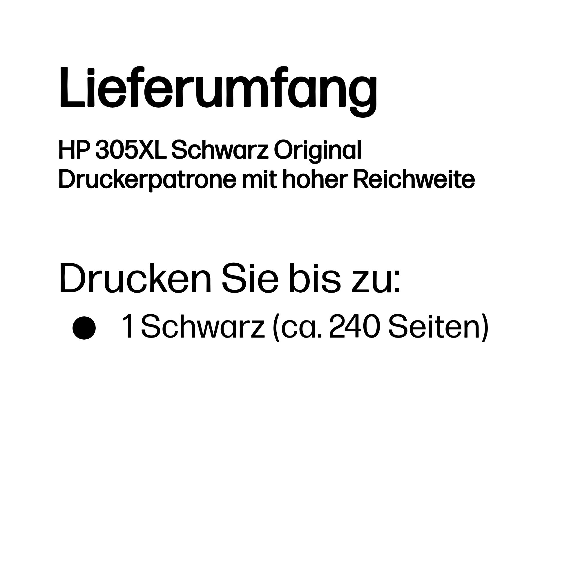 HP 305XL Schwarz Tintenpatrone 6,45ml