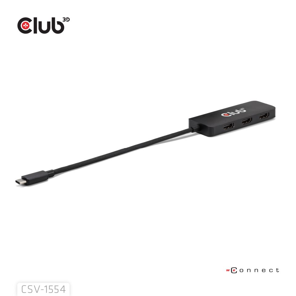 Club3D MST-Hub USB 3.2 Typ C > 3x HDMI 4K60Hz St/Bu retail