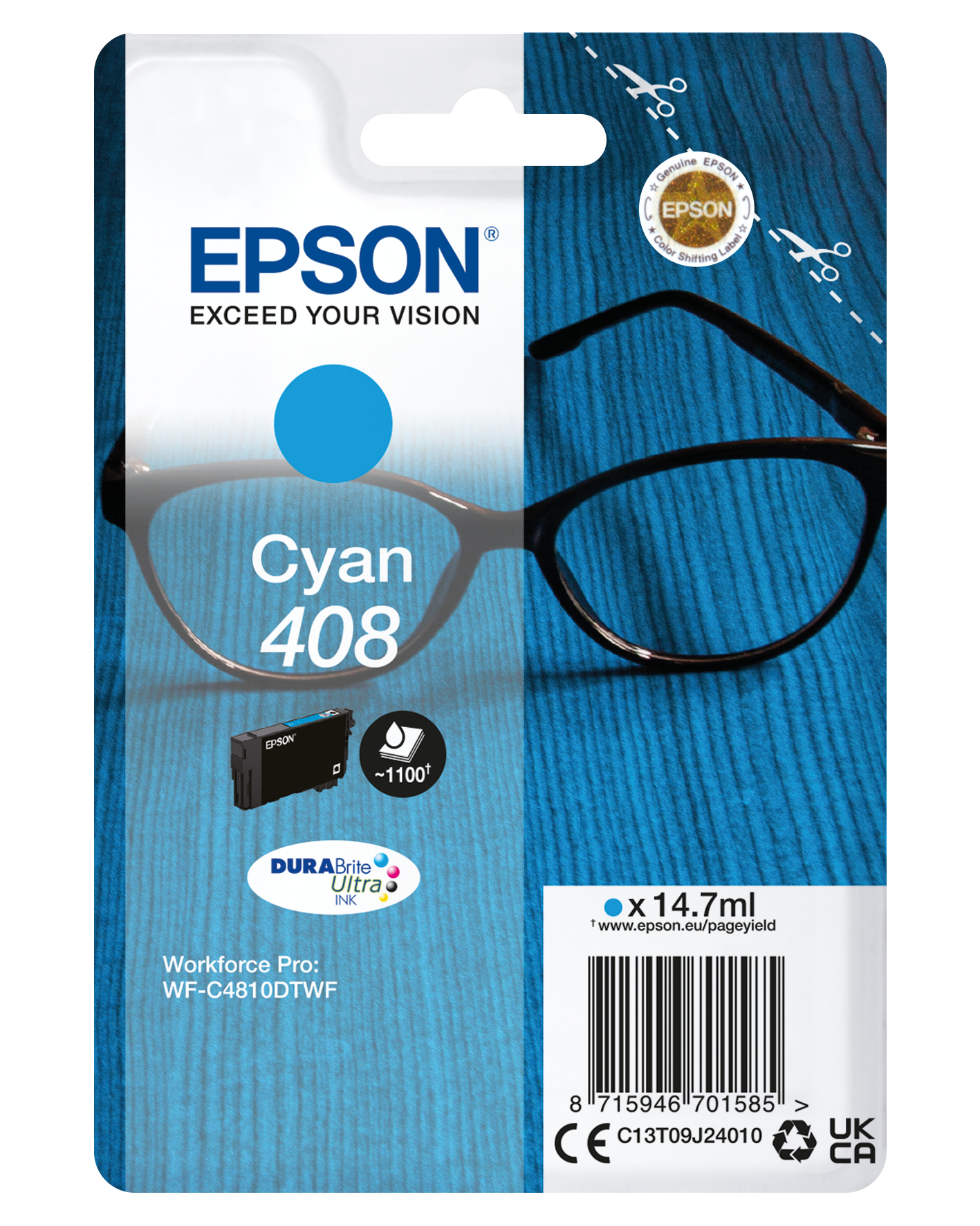 EPSON 408/T09J2 (Brille) cyan Druckerpatrone