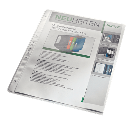 LEITZ Prospekthüllen 4700 DIN A4 transparent genarbt 0,13 mm, 100 St.