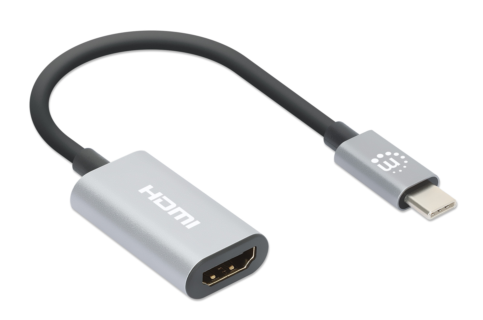 MANHATTAN USB-C auf HDMI-Adapter 4K 60Hz Alu Space grau