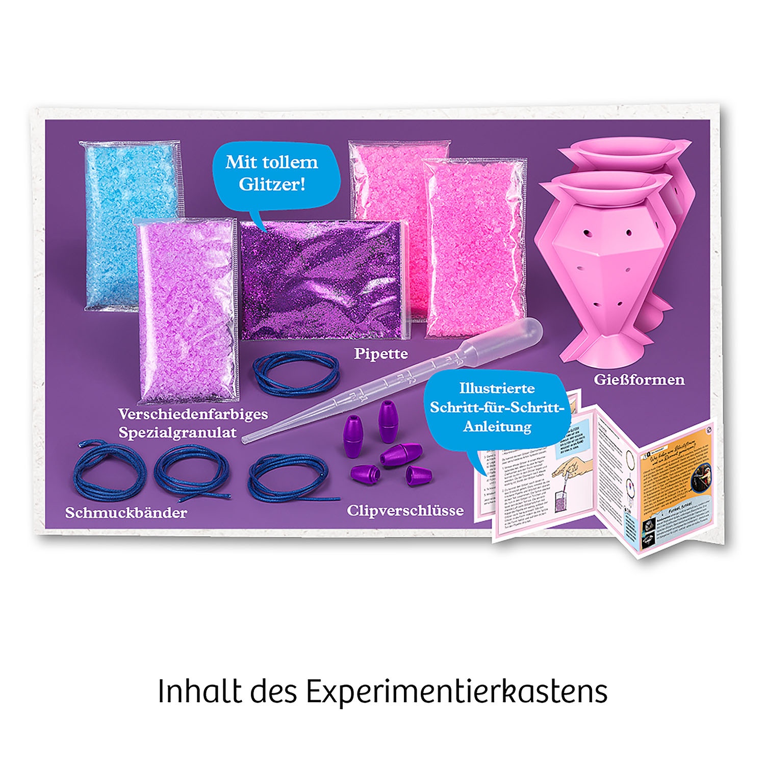 Glitzer-Diamanten, Experimentierkasten