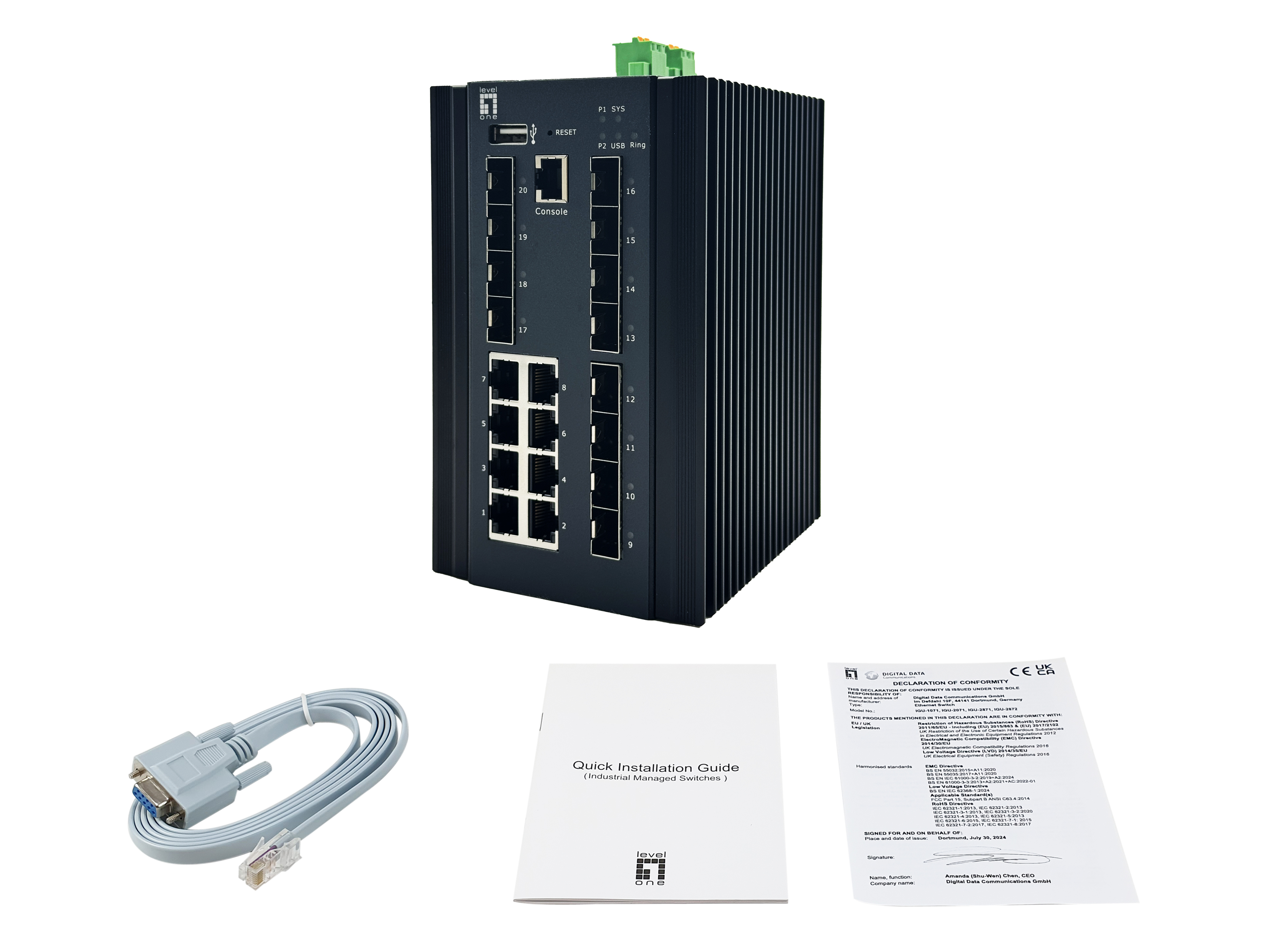 LevelOne Industr.Switch 8xGE/8xSFP/4x2.5GSFP Managed L2