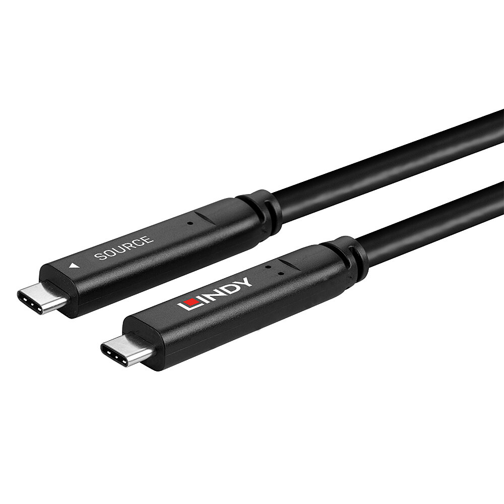 LINDY 15m USB 3.2 Gen 2 & DP 1.4 Typ C Hybridkabel