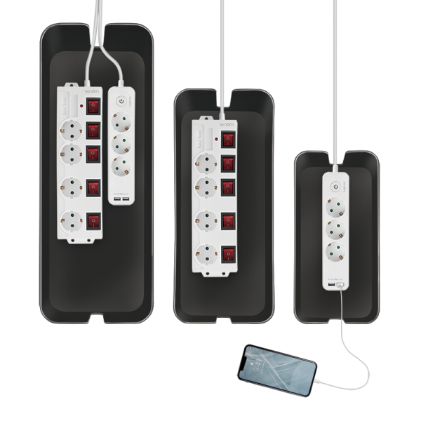 Logilink Kabelbox-Set, 3 Größen, schwarz