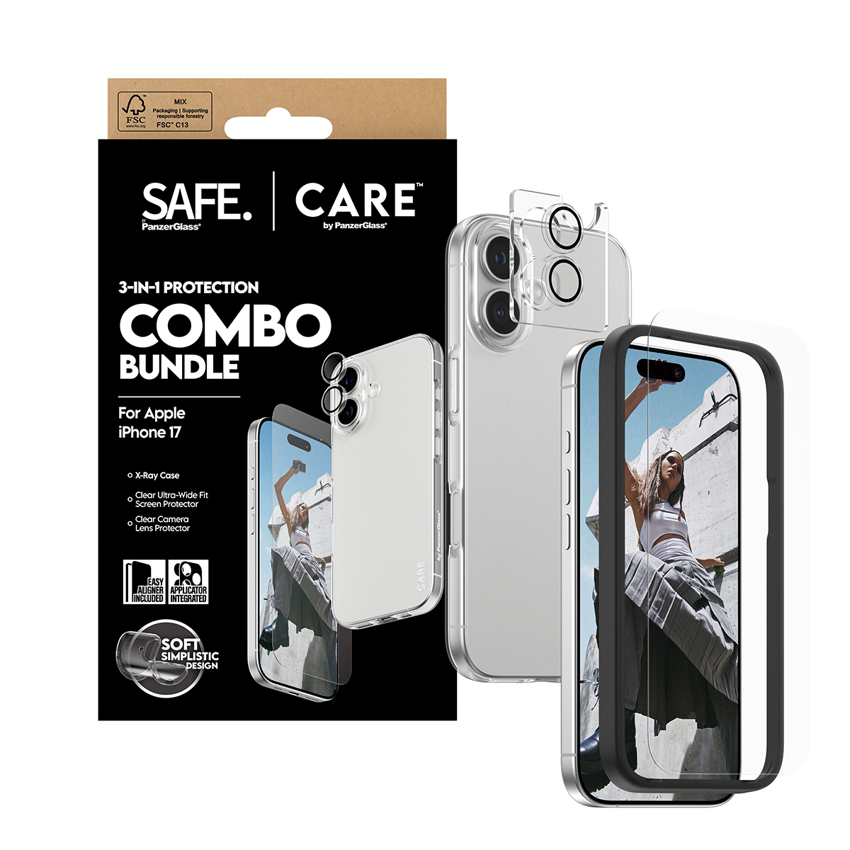 SAFE. CARE BY 3-IN-1 FASHIONABL COMBO BUNDLE IPHONE 17