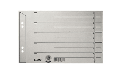 LEITZ Trennblätter 1656 DIN A5 quer 1-0 grau, 200 g/qm, 100 St.