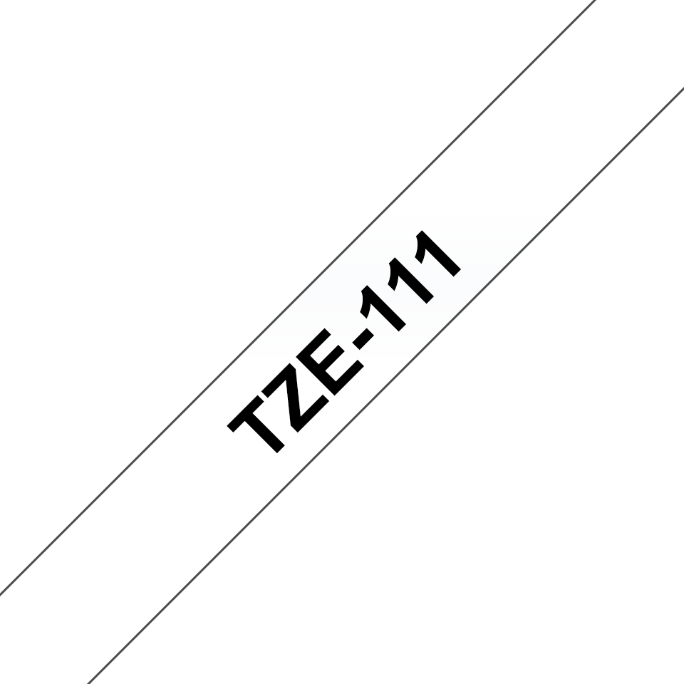 TZE-111 LAMINATED TAPE 6MM 8M BLACK ON CLEAR