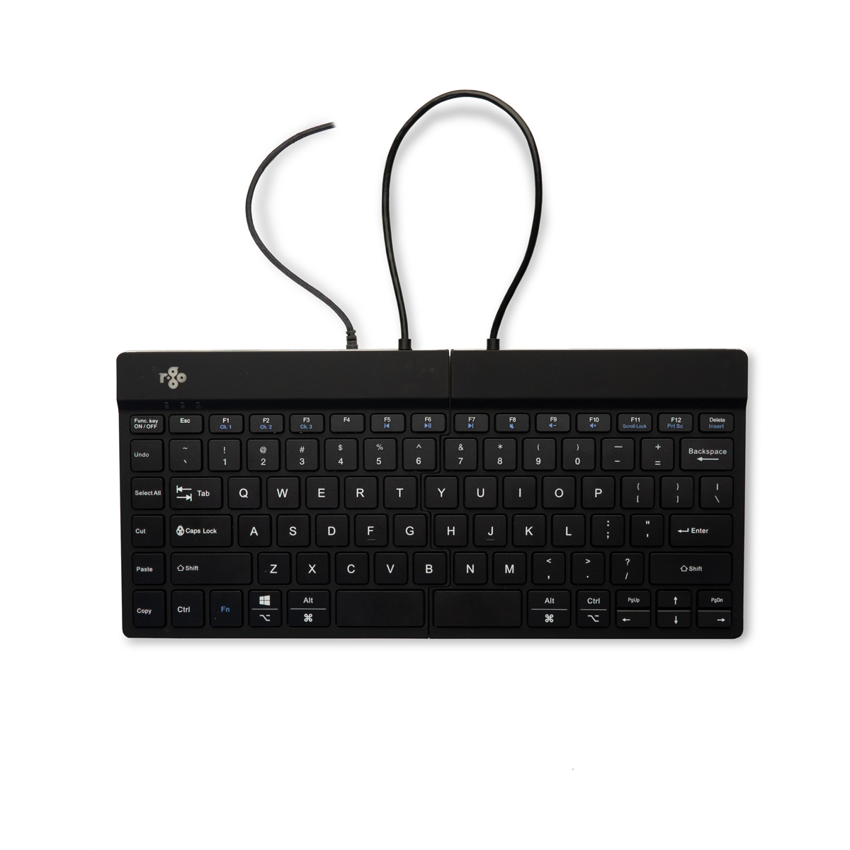 R-Go Tastatur Split Break US-Layout verkabelt schwarz