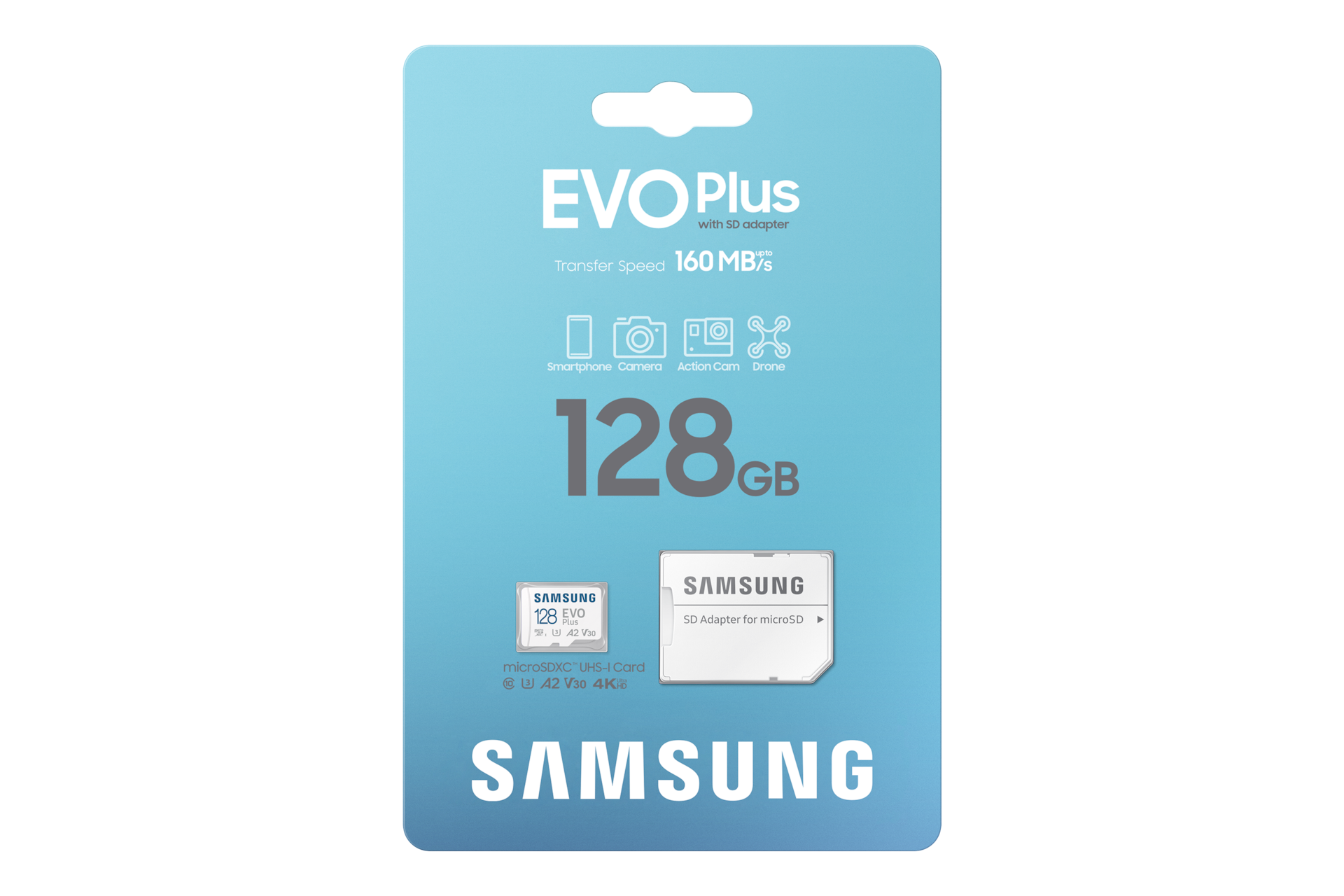 SAMSUNG Speicherkarte microSD EVO PLUS (2024), 128 GB, 1 St.