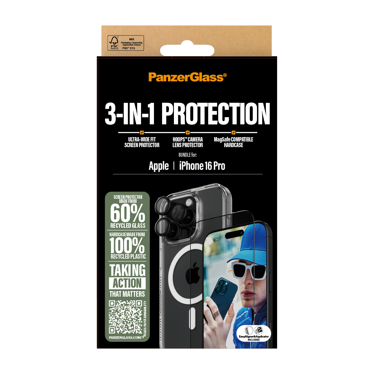 PANZERGLASS 3-IN-1 PROTECTION BUNDLE IPHONE 16 6.3INCH PRO